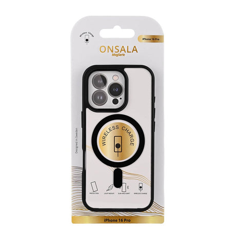 iPhone 16 Pro Onsala Bumper Cover - MagSafe Kompatibel - Sort & Gennemsigtig