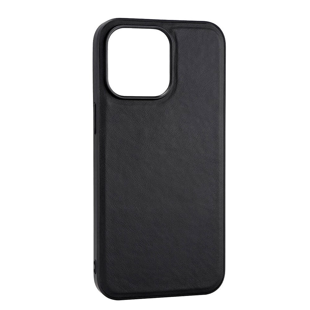 iPhone 15 Pro Max Buffalo Ægte Læder Cover - MagSafe Kompatibel - Sort