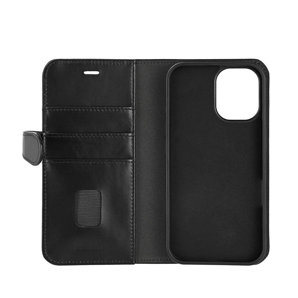 iPhone 16 Buffalo 2-in-1 Wallet Ægte Læder Magnet Cover m. Pung - MagSafe Kompatibel - Sort