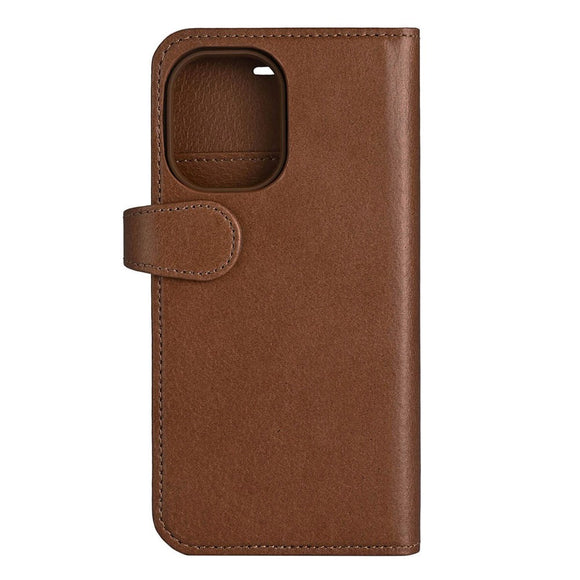 iPhone 16 Buffalo 2-in-1 Wallet Ægte Læder Magnet Cover m. Pung - MagSafe Kompatibel - Brun