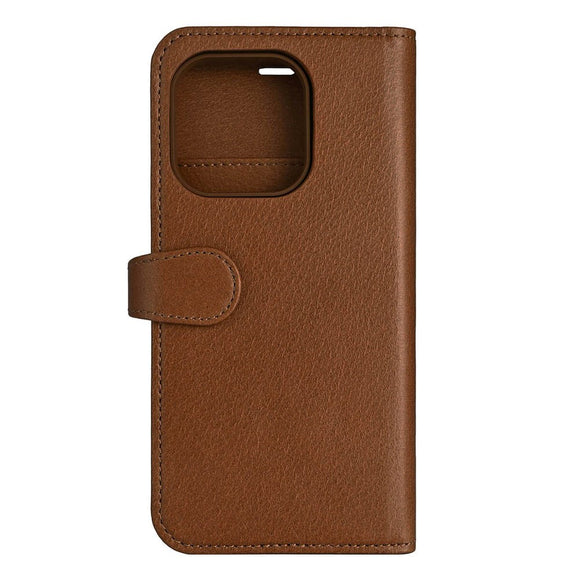 iPhone 16 Pro Buffalo 2-in-1 Wallet Ægte Læder Magnet Cover m. Pung - MagSafe Kompatibel - Brun