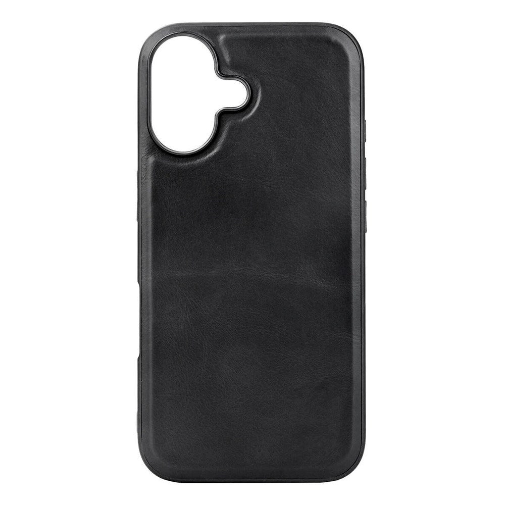 iPhone 16 Buffalo Ægte Læder Cover - MagSafe Kompatibel - Sort