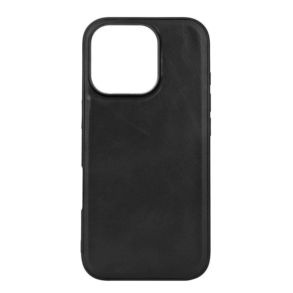iPhone 16 Pro Buffalo Ægte Læder Cover - MagSafe Kompatibel - Sort