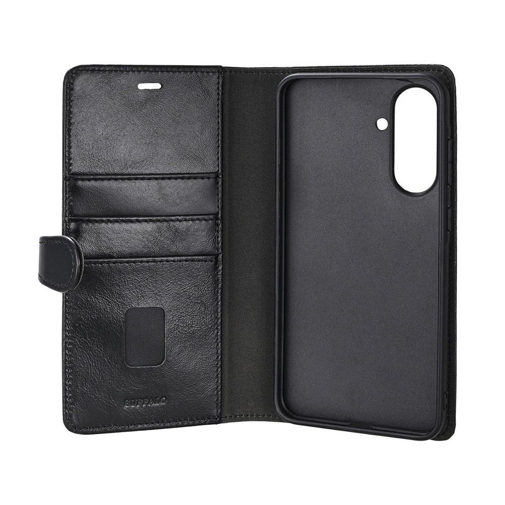 Samsung Galaxy A36 (5G) Buffalo 2-in-1 Wallet Ægte Læder Magnet Cover m. Pung - Sort