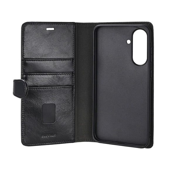 Samsung Galaxy A36 (5G) Buffalo 2-in-1 Wallet Ægte Læder Magnet Cover m. Pung - Sort