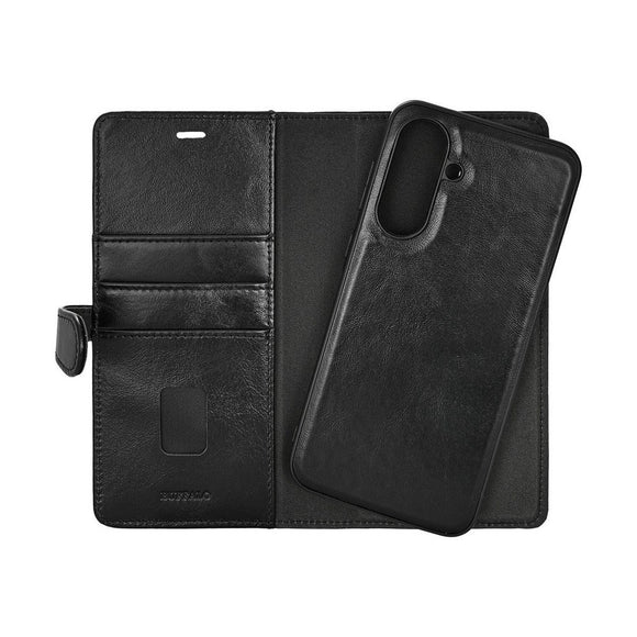 Samsung Galaxy A36 (5G) Buffalo 2-in-1 Wallet Ægte Læder Magnet Cover m. Pung - Sort