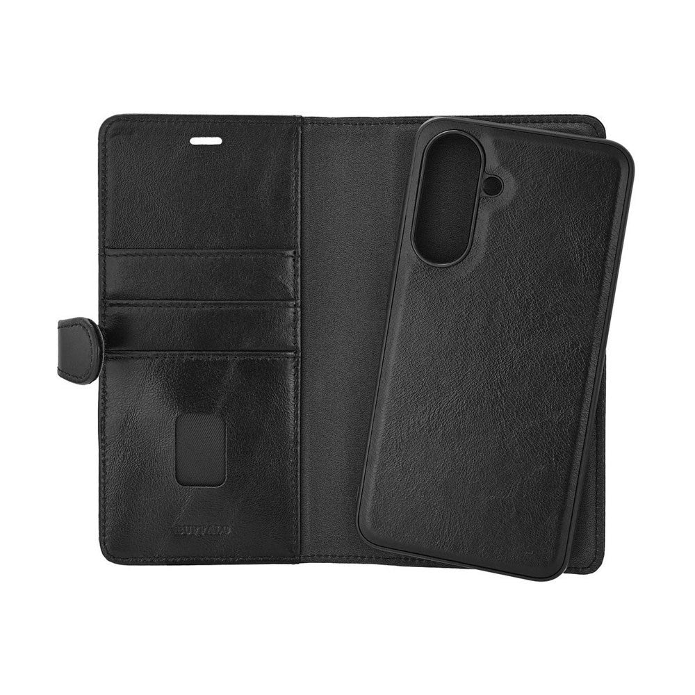 Samsung Galaxy A56 (5G) Buffalo 2-in-1 Wallet Ægte Læder Magnet Cover m. Pung - Sort