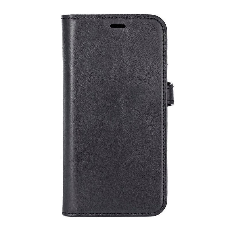 iPhone 17e / 16e Buffalo 2-i-1 Ægte Læder Flip Cover - Sort