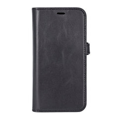 iPhone 16e Buffalo 2-i-1 Ægte Læder Flip Cover - Sort