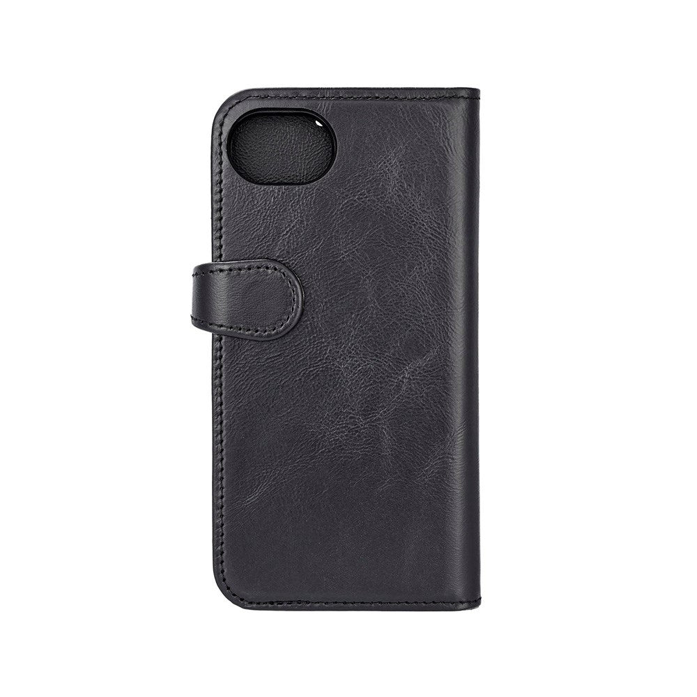iPhone 17e / 16e Buffalo 2-i-1 Ægte Læder Flip Cover - Sort
