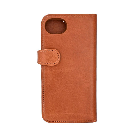 iPhone 17e / 16e Buffalo 2-i-1 Ægte Læder Flip Cover - Brun