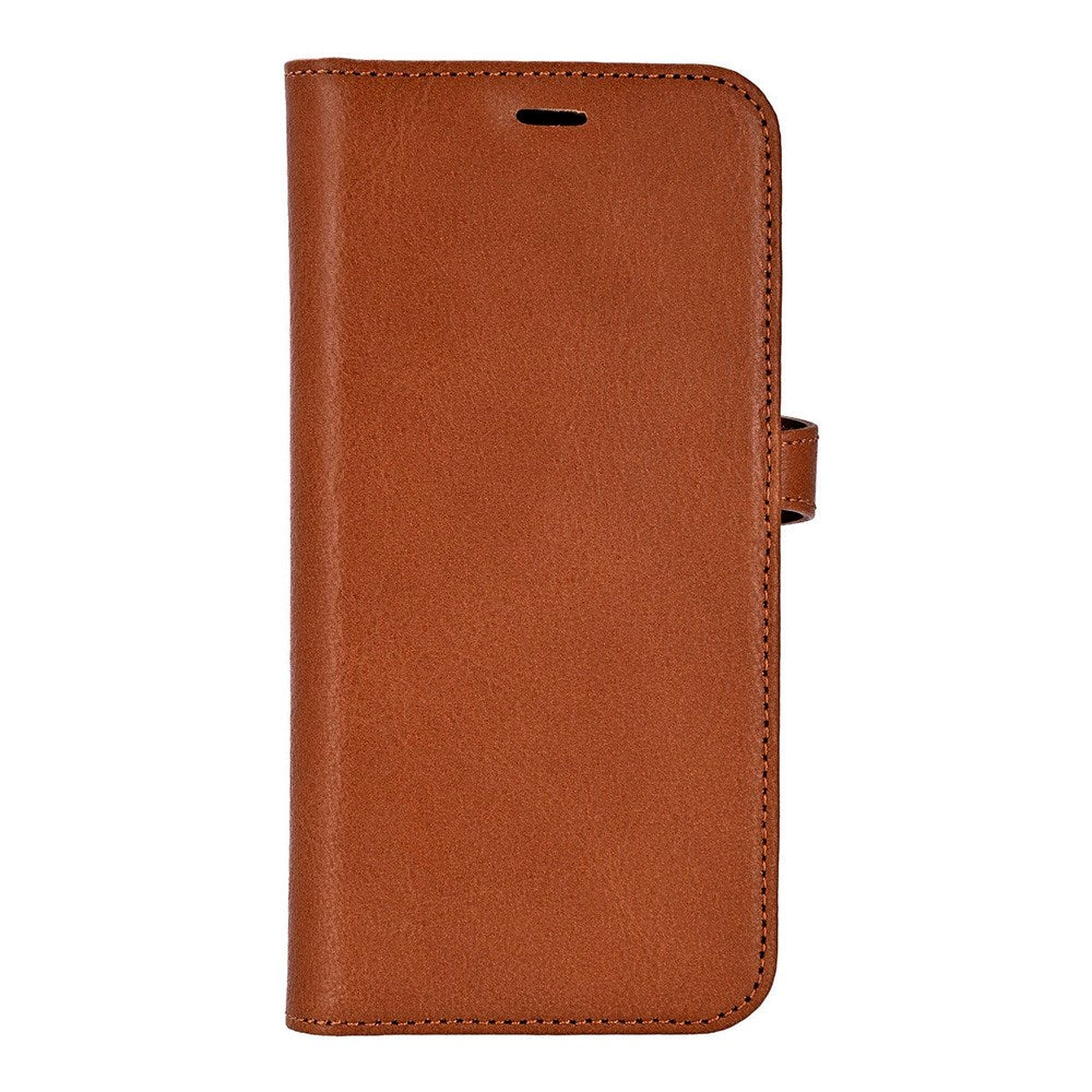 iPhone 17 Buffalo 2-i-1 Ægte Læder Flip Cover - Brun