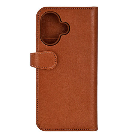iPhone 17 Buffalo 2-i-1 Ægte Læder Flip Cover - Brun
