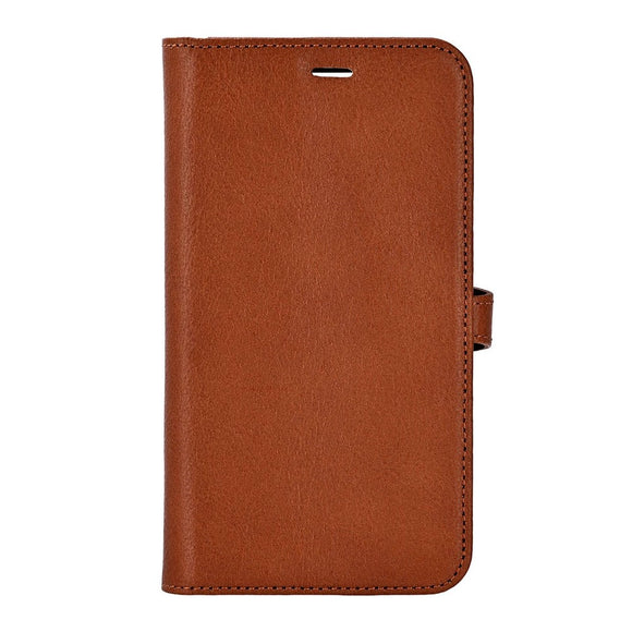 iPhone 17 Pro Buffalo 2-i-1 Ægte Læder Flip Cover - Brun
