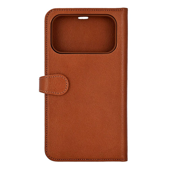 iPhone 17 Pro Max Buffalo 2-i-1 Ægte Læder Flip Cover - Brun