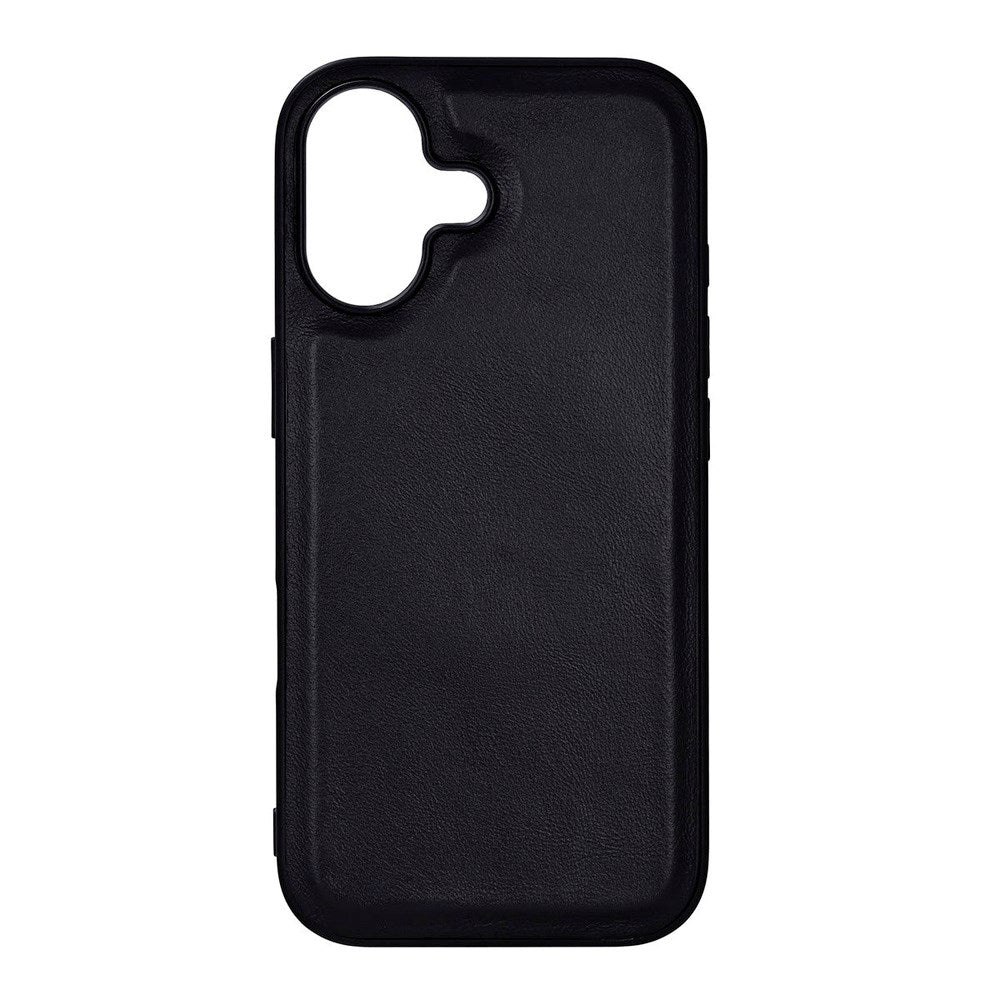 iPhone 17 Buffalo Ægte Læder Bagside Cover - MagSafe Kompatibel - Sort