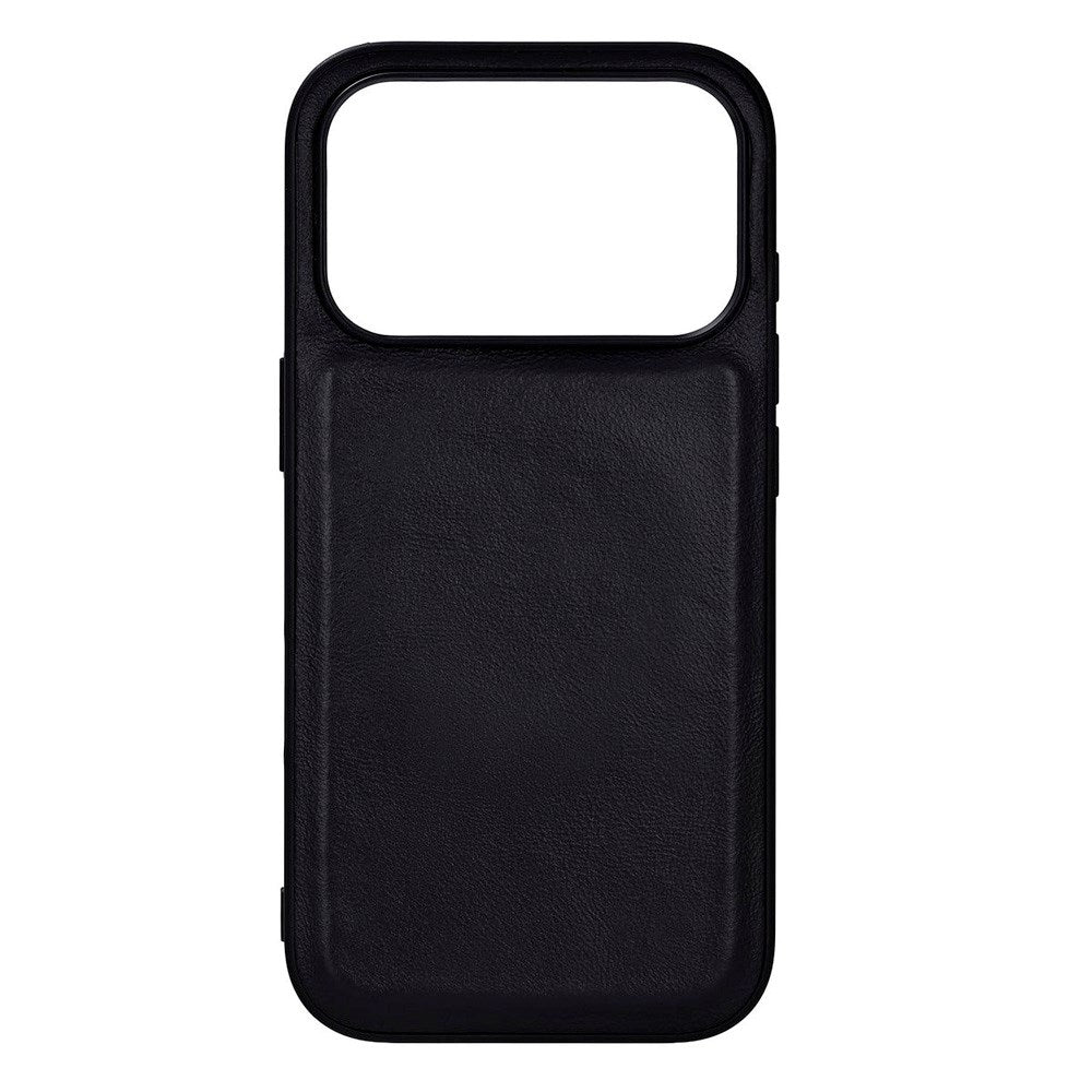 iPhone 17 Pro Buffalo Ægte Læder Bagside Cover - MagSafe Kompatibel - Sort