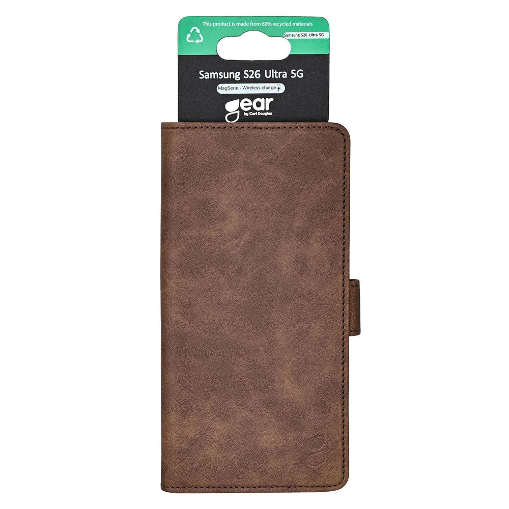 Samsung Galaxy S26 Ultra GEAR Kunstlæder Flip Cover - MagSafe Kompatibel - Brun