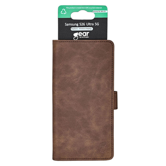 Samsung Galaxy S26 Ultra GEAR Kunstlæder Flip Cover - MagSafe Kompatibel - Brun