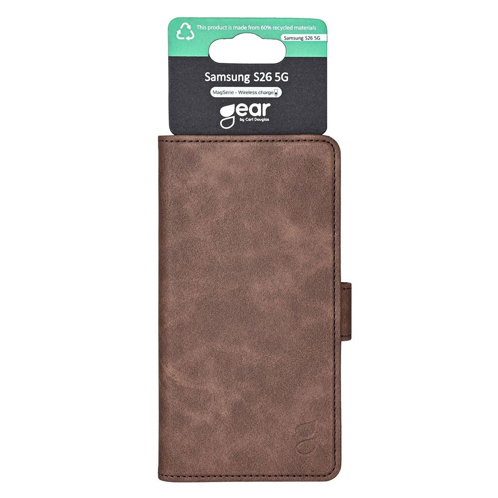 Samsung Galaxy S26 GEAR Kunstlæder Flip Cover - MagSafe Kompatibel - Brun