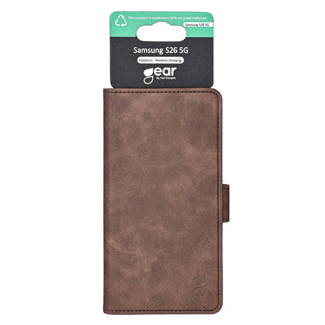 Samsung Galaxy S26 GEAR Kunstlæder Flip Cover - MagSafe Kompatibel - Brun