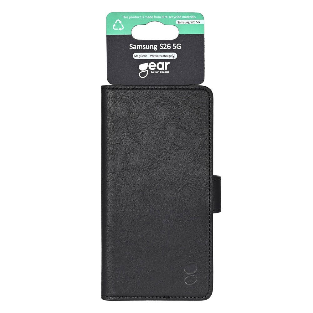 Samsung Galaxy S26 GEAR Kunstlæder Flip Cover - MagSafe Kompatibel - Sort