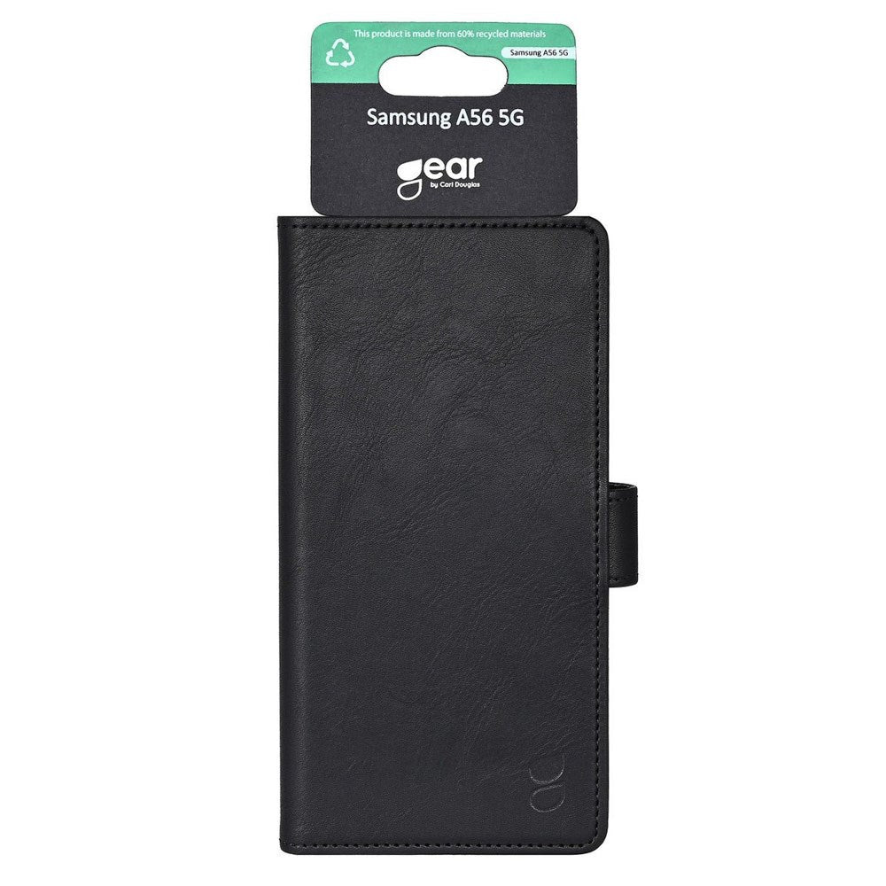 Samsung Galaxy A56 (5G) GEAR Genanvendt Kunstlæder Flip Cover m. Pung - Sort