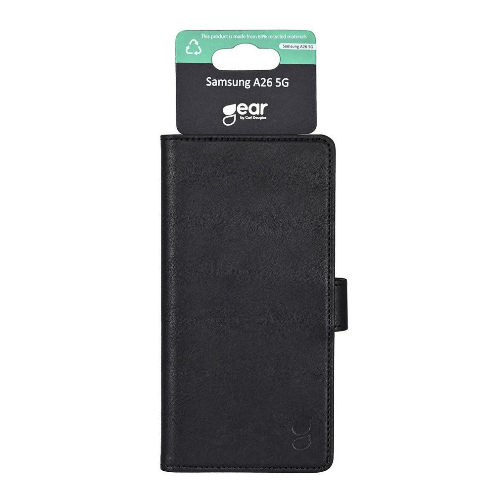 Samsung Galaxy A26 (5G) GEAR Genanvendt Kunstlæder Flip Cover m. Pung - Sort
