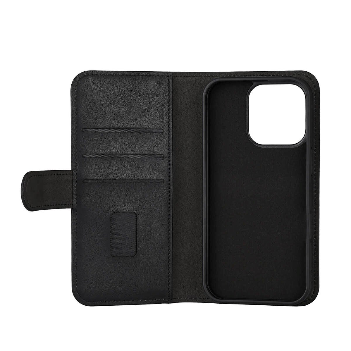 iPhone 16 Pro GEAR Læder Cover 2-i-1 m. Pung 3 Kort - MagSafe Kompatibel - Sort