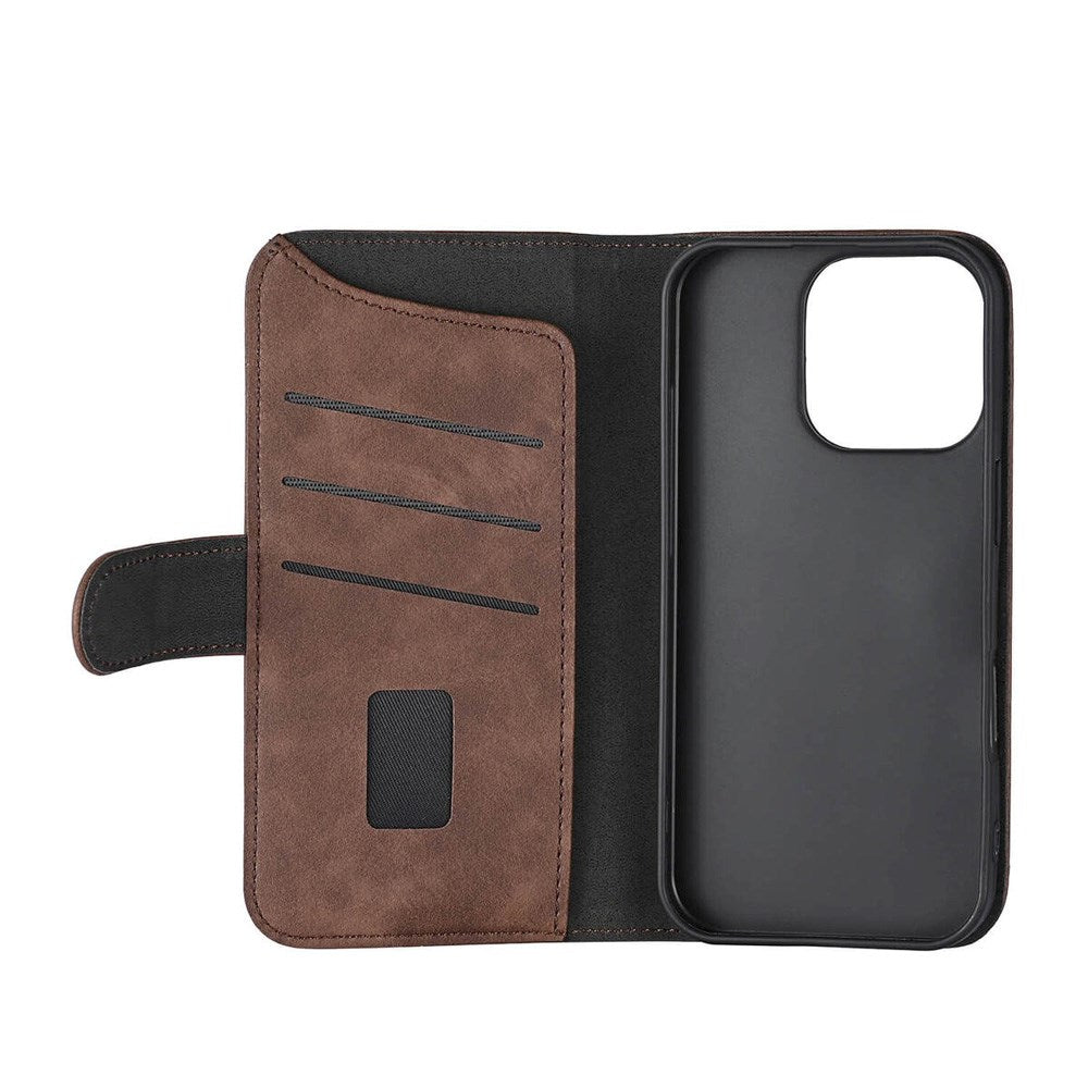iPhone 16 Pro GEAR Læder Cover m. Pung 3 kort - Brun