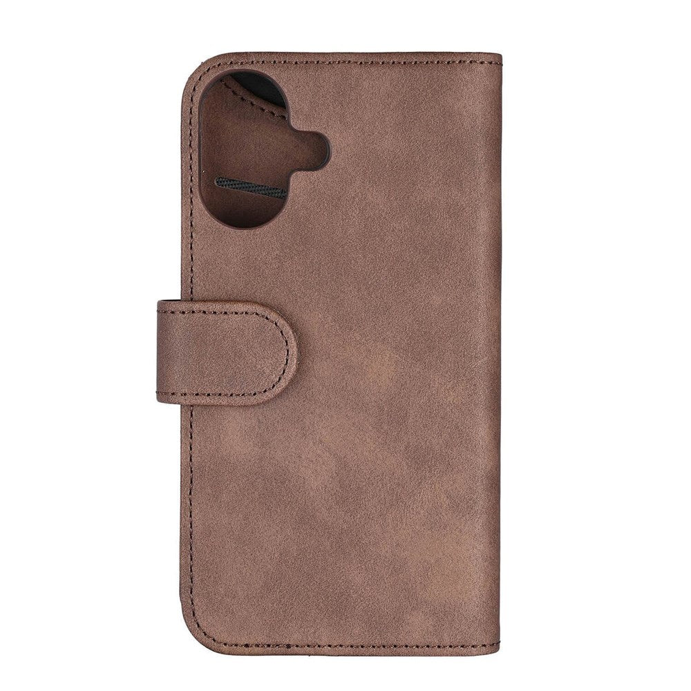 iPhone 16 GEAR Læder Cover m. Pung 3 kort - MagSafe Kompatibel - Brun