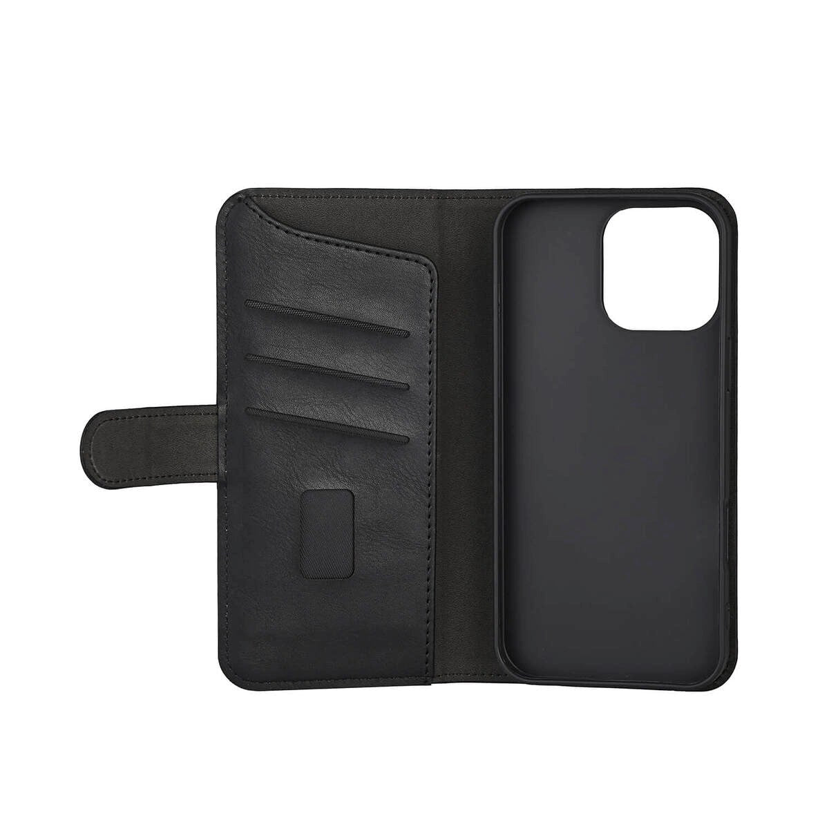 iPhone 16 Pro Max GEAR Læder Cover m. Pung 3 kort - MagSafe Kompatibel - Sort