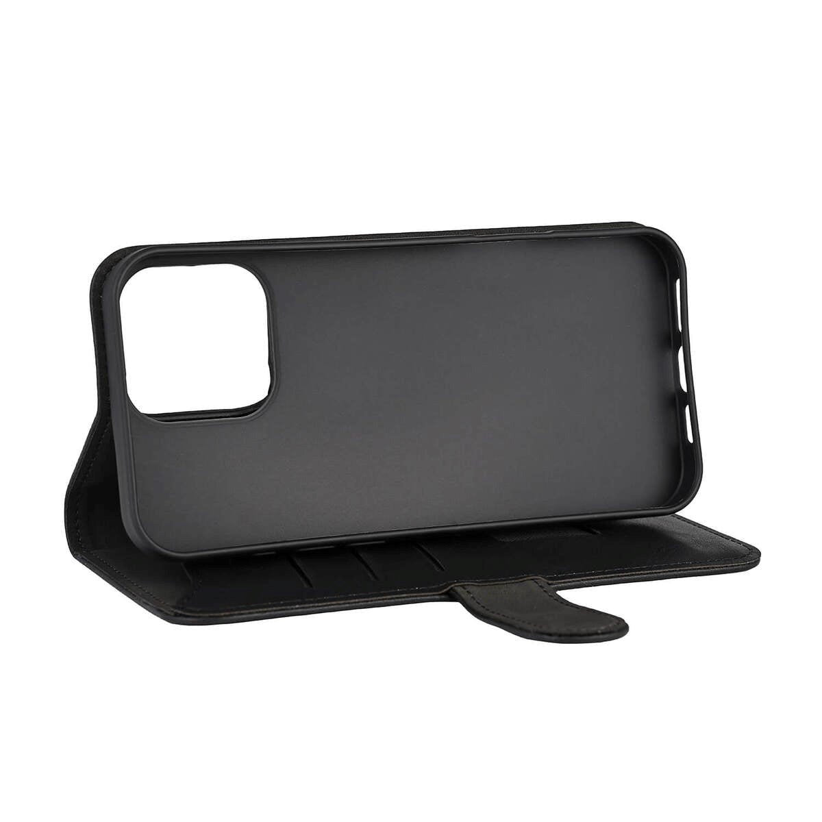 iPhone 16 Pro Max GEAR Læder Cover m. Pung 3 kort - MagSafe Kompatibel - Sort