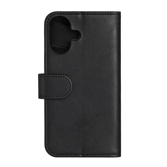 iPhone 16 Plus GEAR Læder Cover m. Pung 3 kort - MagSafe Kompatibel - Sort