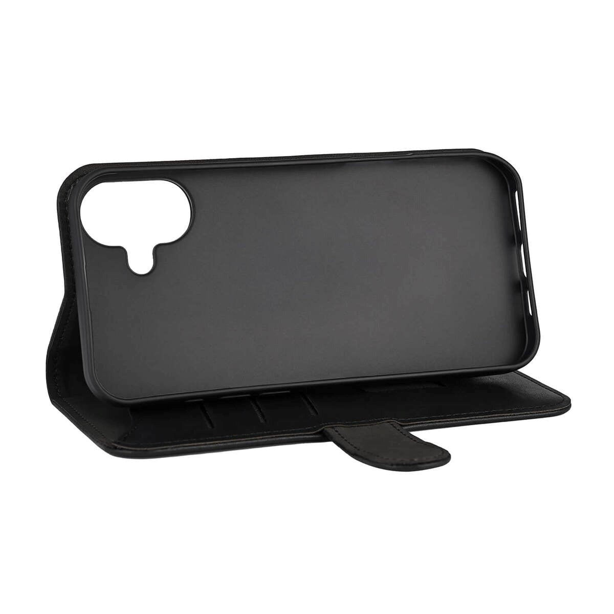 iPhone 16 GEAR Læder Cover m. Pung 3 kort - MagSafe Kompatibel - Sort