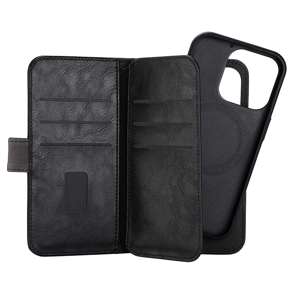 iPhone 14 Pro GEAR Læder Cover 2-i-1 m. Pung 7 kort - Sort