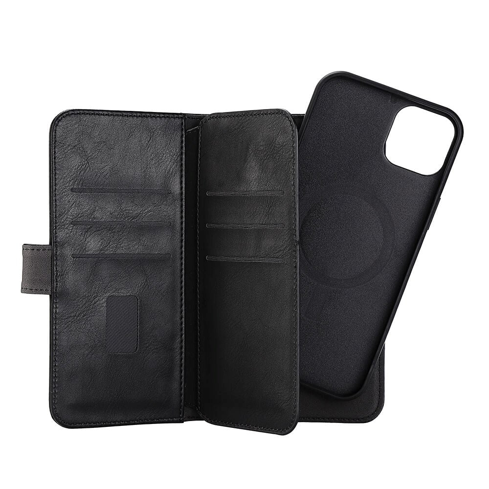 iPhone 14 Plus GEAR Læder Cover 2-i-1 m. Pung 7 kort - Sort