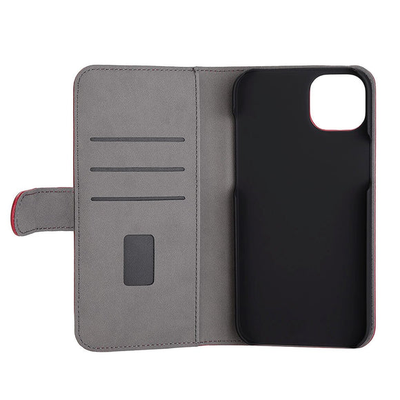 iPhone 14 Plus GEAR Læder Cover Pung til 3 kort - Rød