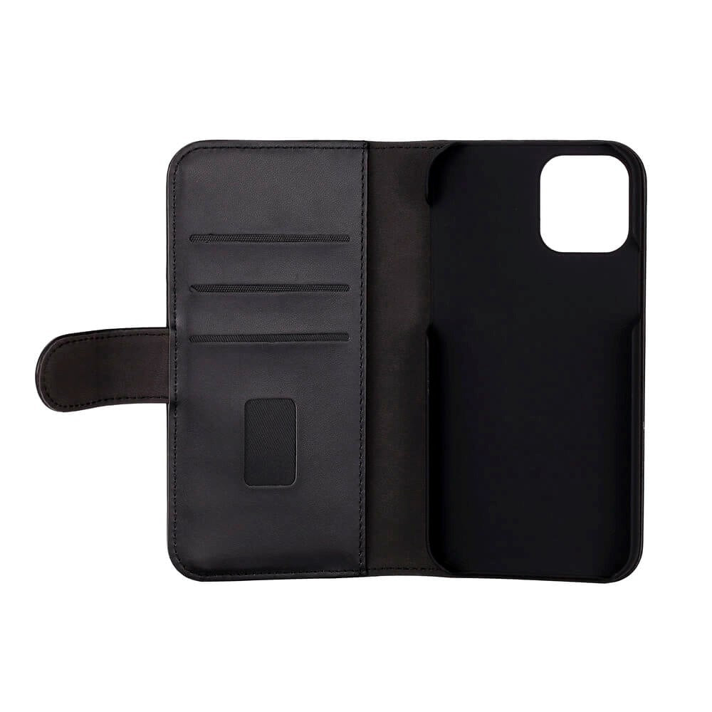 iPhone 12 / 12 Pro GEAR Læder Cover 2-i-1 m. Pung 3 Kort - Sort