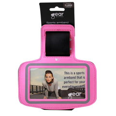 GEAR Universal Løbearmbånd m. Justerbar Velcrostop & Reflekskant (Maks. Mobil: 140 x 70mm) - Lyserød