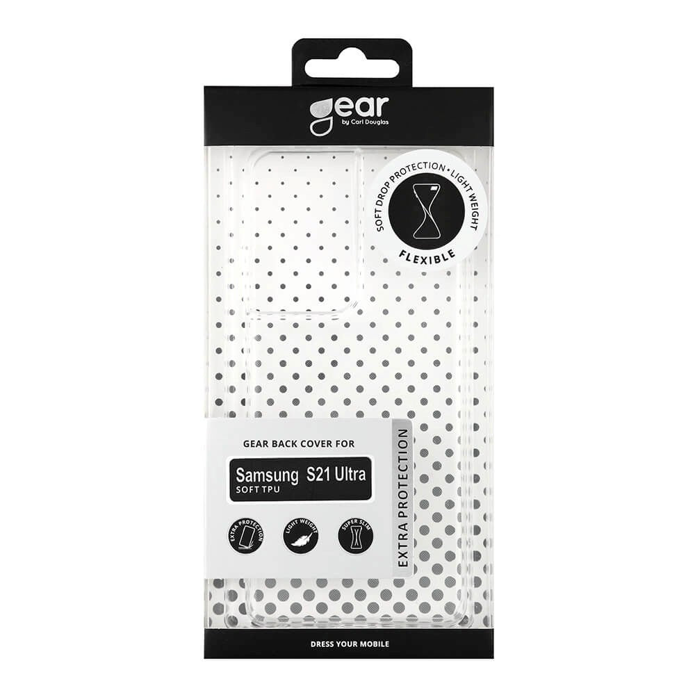 Samsung Galaxy S21 Ultra GEAR Fleksibelt Plastik Cover - Gennemsigtig