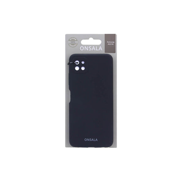 Samsung Galaxy A22 (5G) Onsala Collection Liquid Silikone Cover - Black