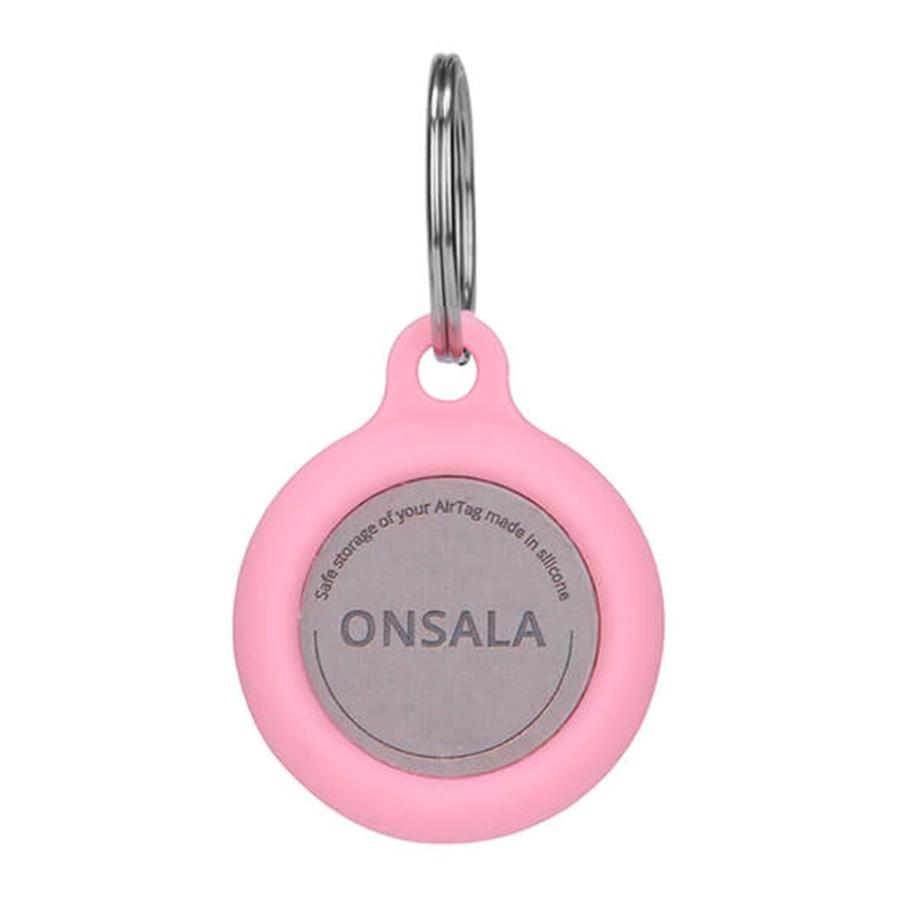 Onsala AirTag 1. & 2. Gen. Silikone Holder m. Nøglering - Pink