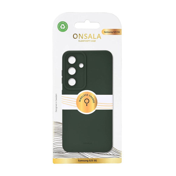 Onsala Samsung Galaxy S25 Silikone Touch Cover - Olive Green