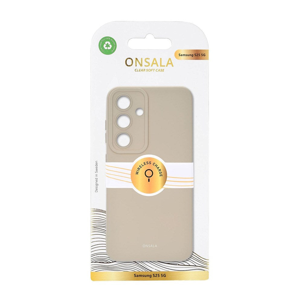 Onsala Samsung Galaxy S25 Silikone Touch Cover - Concrete