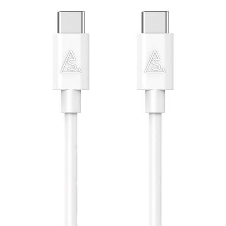 Smartline (3A/60W) USB-C til USB-C Kabel 1 m. - Hvid
