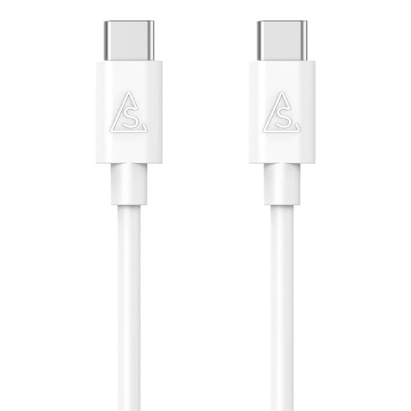 Smartline (3A/60W) USB-C til USB-C Kabel 1 m. - Hvid