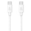Smartline (3A/60W) USB-C til USB-C Kabel 1 m. - Hvid