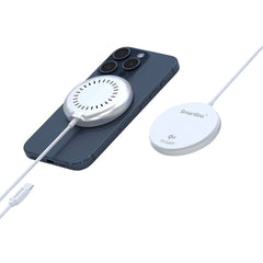 Smartline 15W Magnetisk Qi2 Trådløs Oplader - MagSafe Kompatibel - Hvid