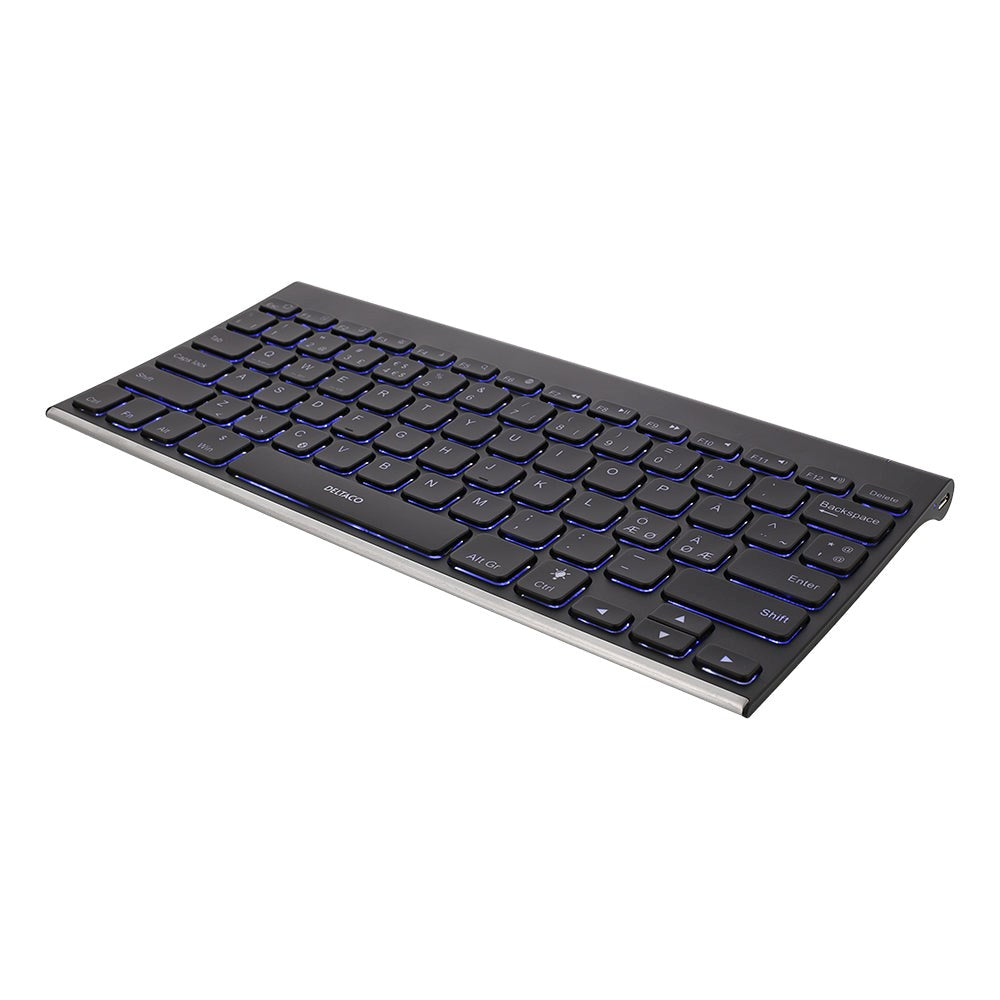 Deltaco Bluetooth Tastatur m. Forskellige Baggrundsfarver - Sort